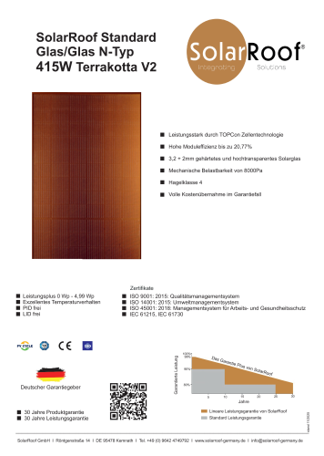 SolarRoof Standard 415W Terrakotta